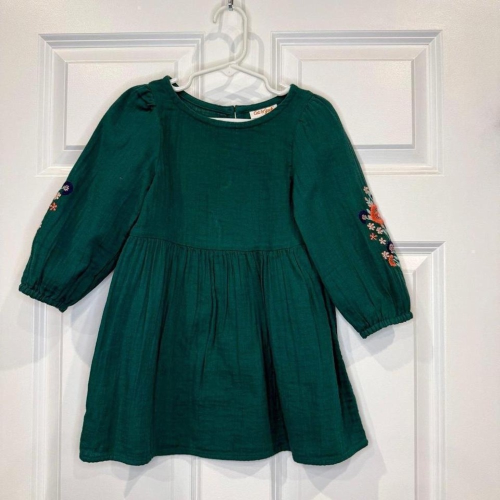 C&J Girls Floral Embroidered Dress Size 3T